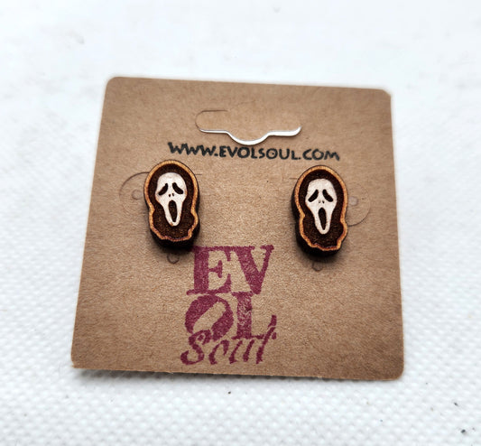 Ghostface Scream Stud / Post Earrings