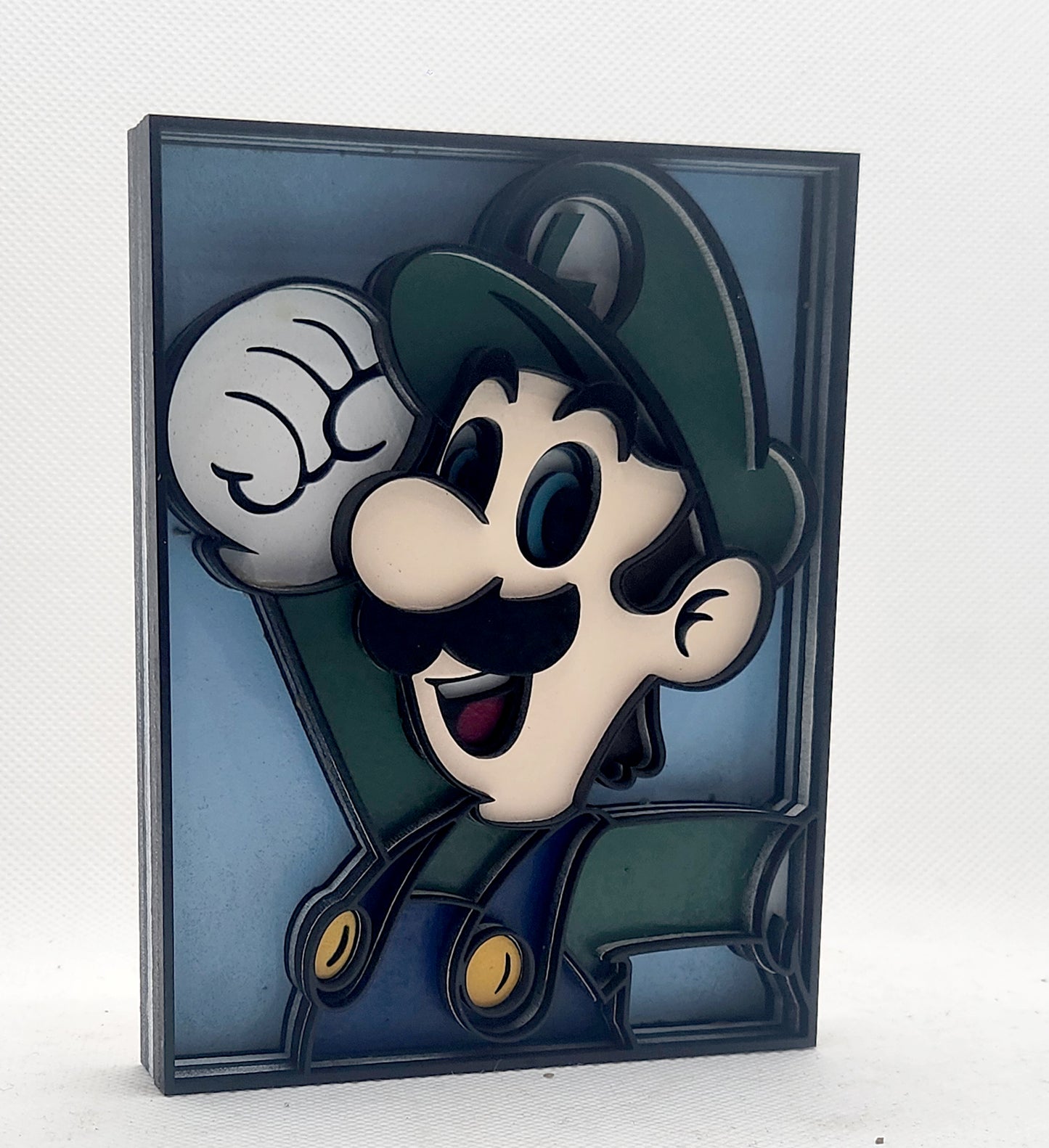 3-D Layered Luigi Wooden Art