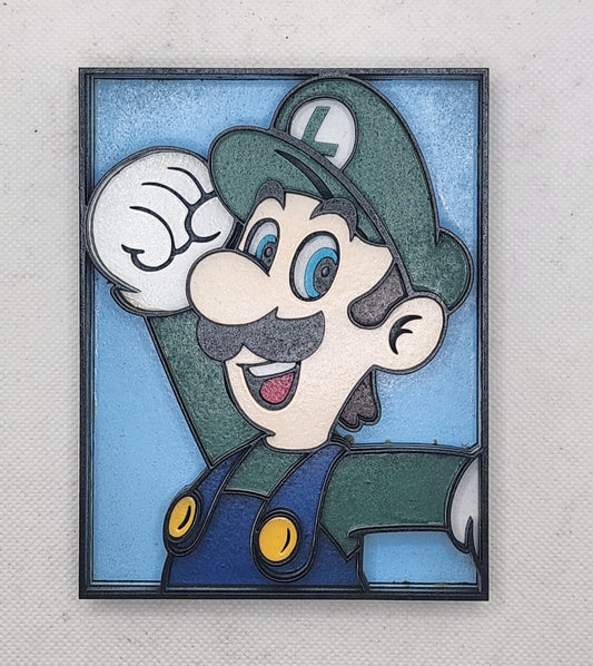 3-D Layered Luigi Wooden Art