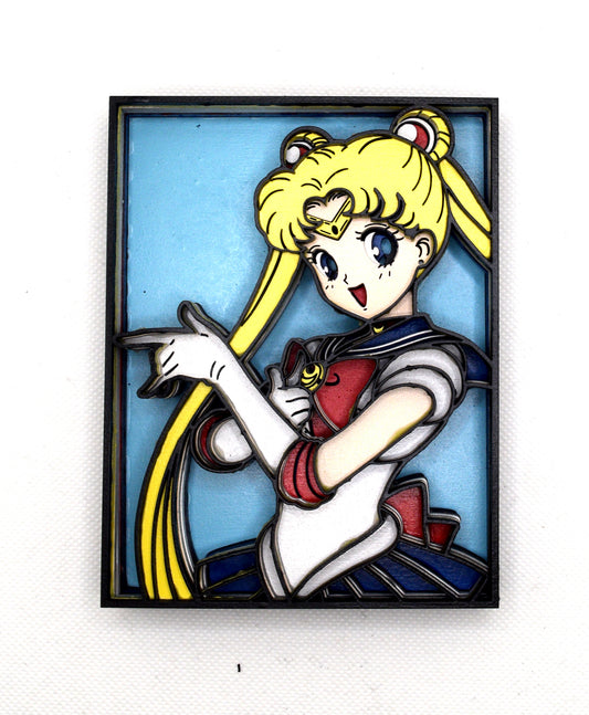 3-D Layered Sailor Moon Wooden Art