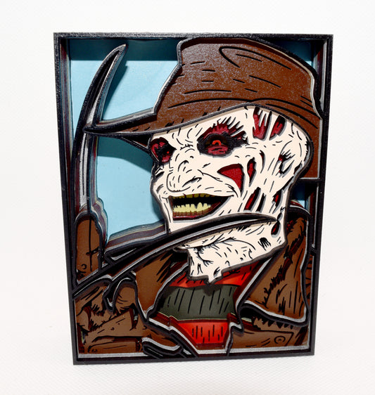 3-D Layered Freddy Krueger Wooden Art