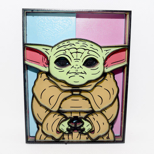 3-D Layered Grogu Baby Yoda Wooden Art