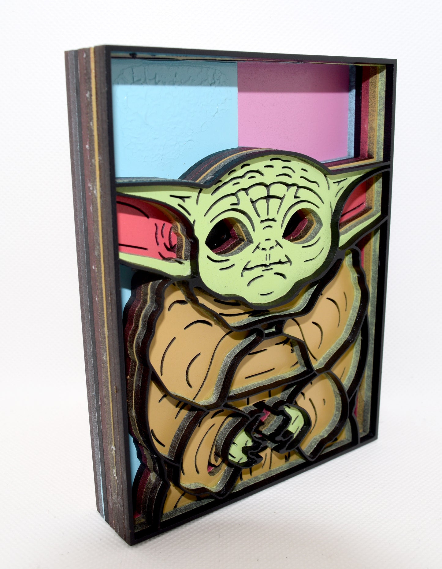 3-D Layered Grogu Baby Yoda Wooden Art
