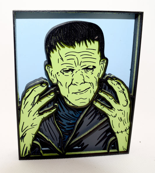 3-D Layered Frankenstein's Monster Wooden Art