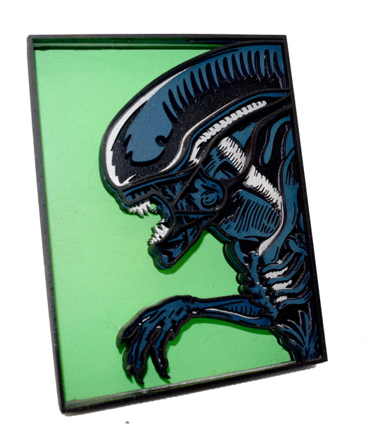 3-D Layered Xenomorph Aliens Wooden Art