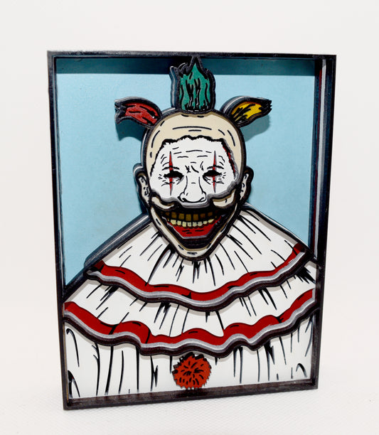 3-D Layered Twisty The Clown AHS Wooden Art