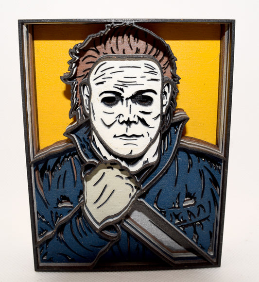 3-D Layered Micheal Myers Wooden Art