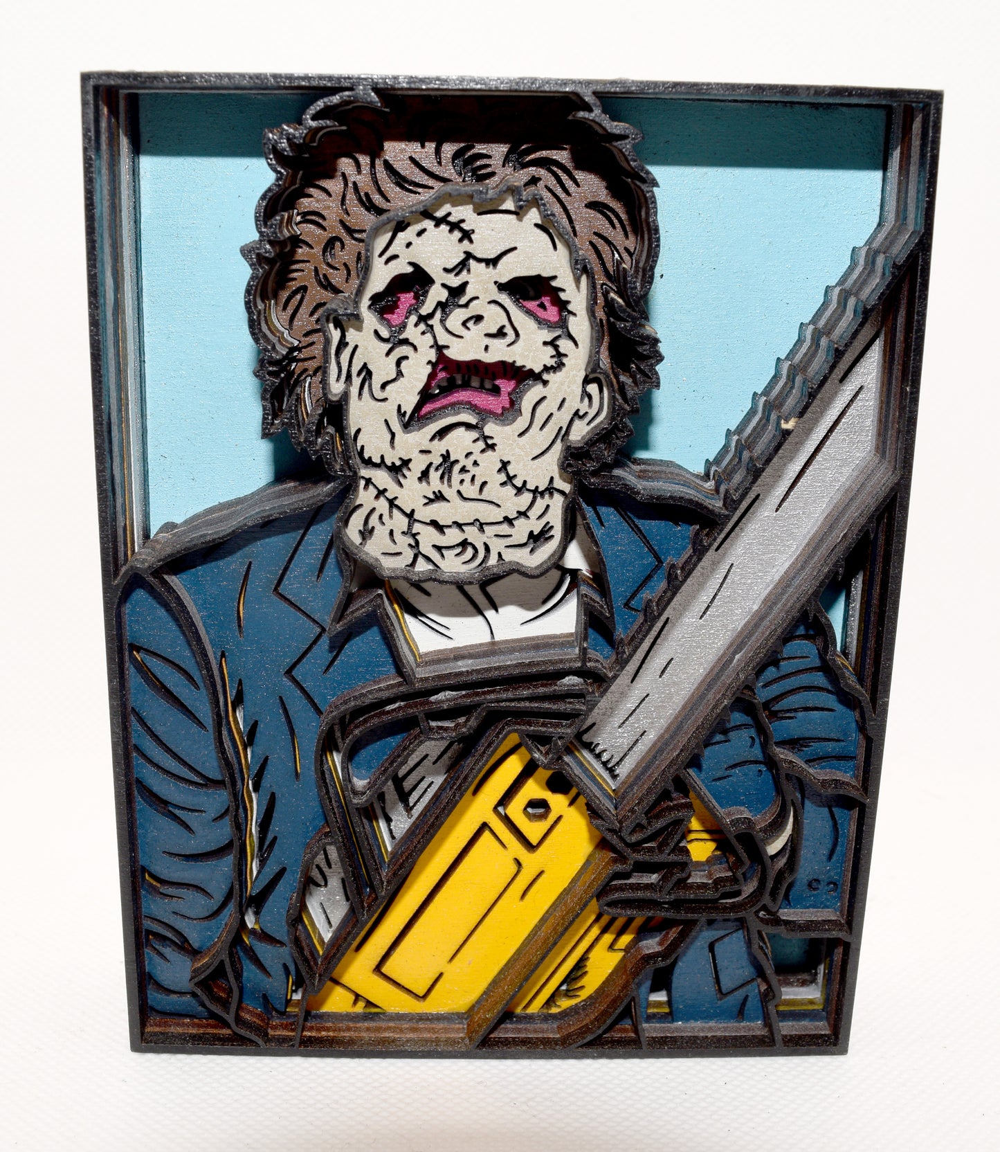 3-D Layered Leatherface Wooden Art