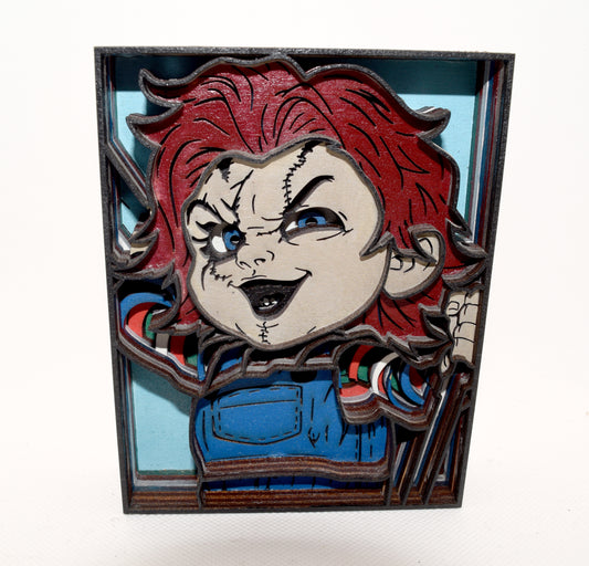 3-D Layered Chucky Wooden Art