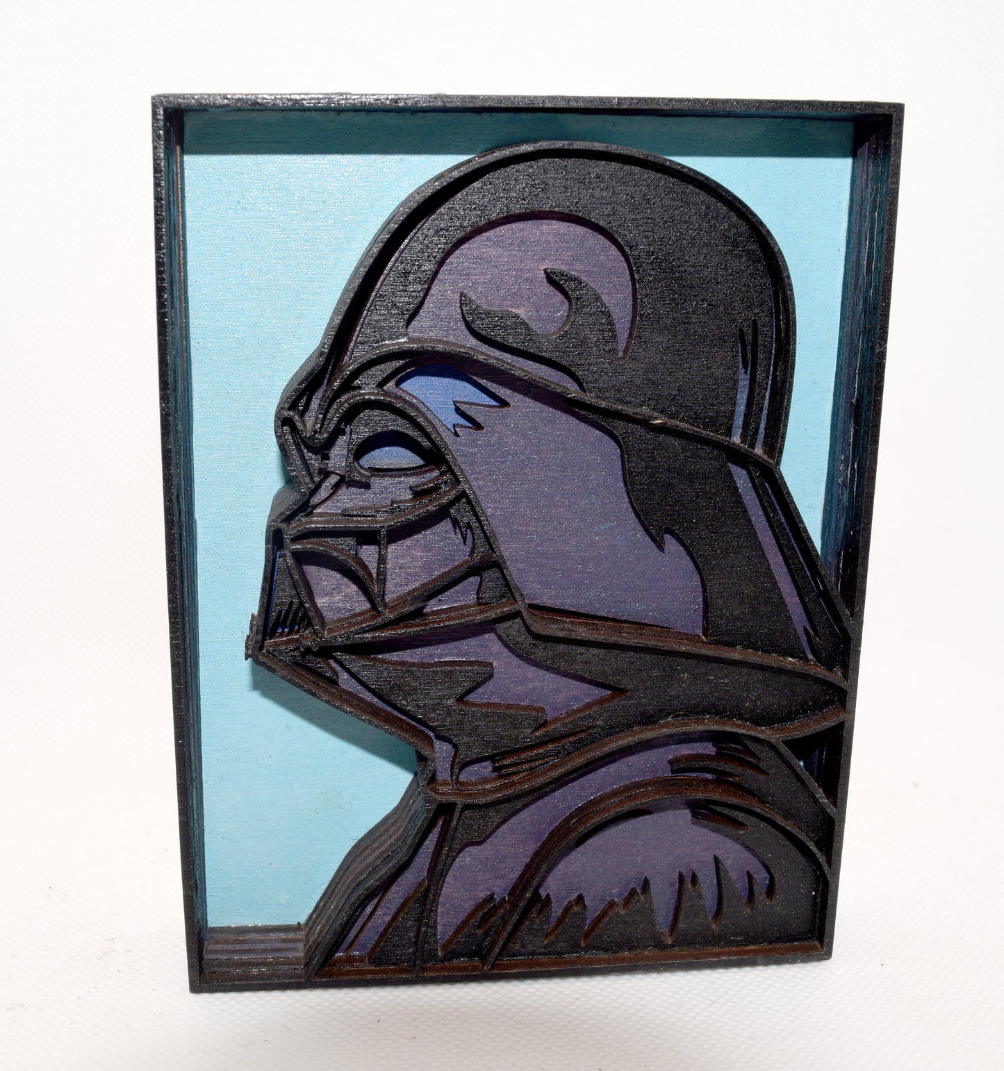 3-D Layered Darth Vader Profile Wooden Art