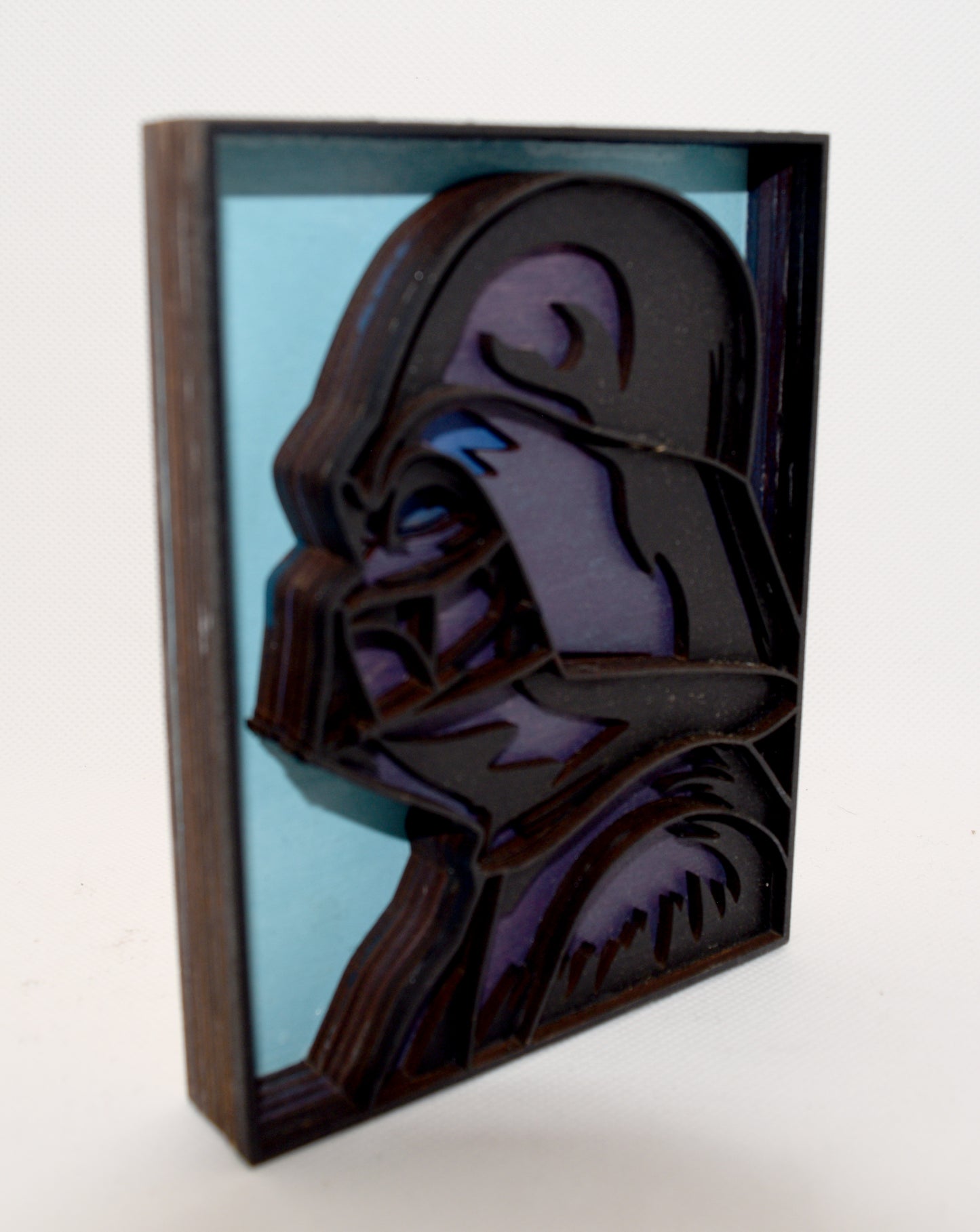 3-D Layered Darth Vader Profile Wooden Art