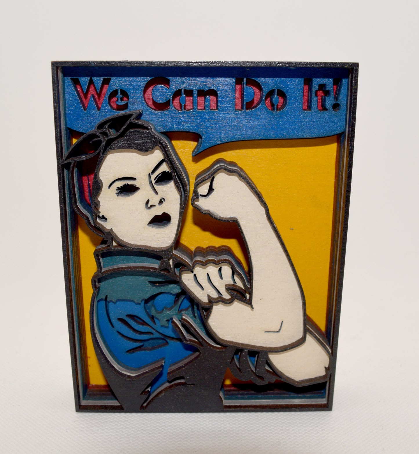 3-D Layered Rosie the Riveter Wooden Art