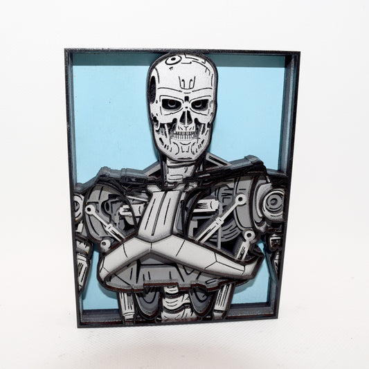 3-D Layered T-800 Terminator Wooden Art