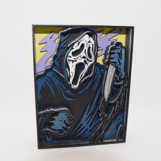 3-D Layered Scream Ghostface Wooden Art