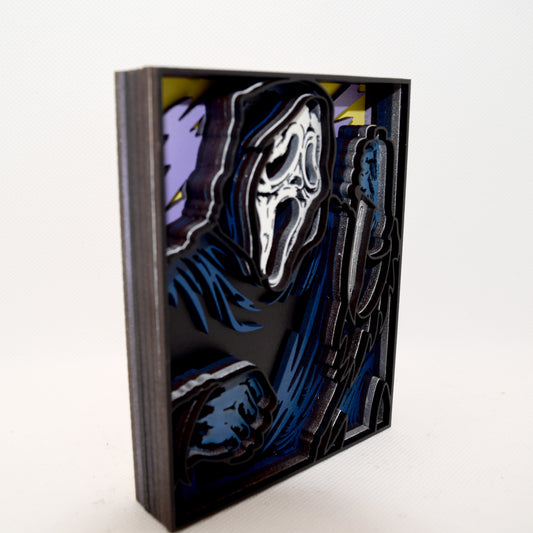 3-D Layered Scream Ghostface Wooden Art