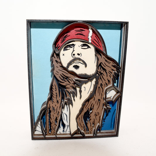 3-D Layered Jack Sparrow Wooden Art