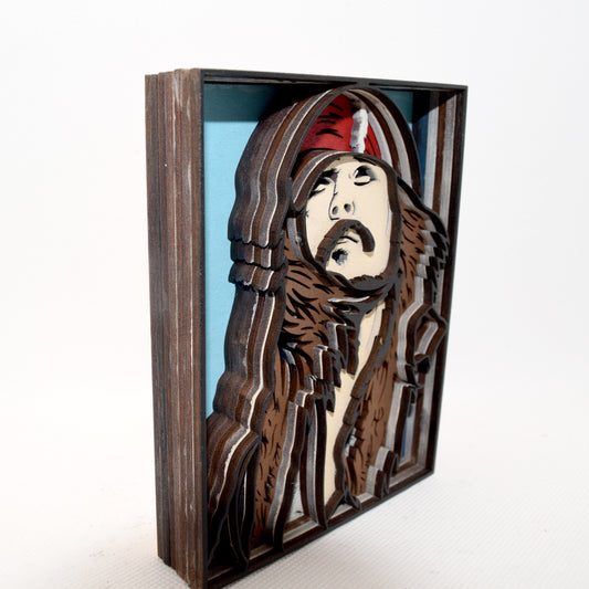 3-D Layered Jack Sparrow Wooden Art