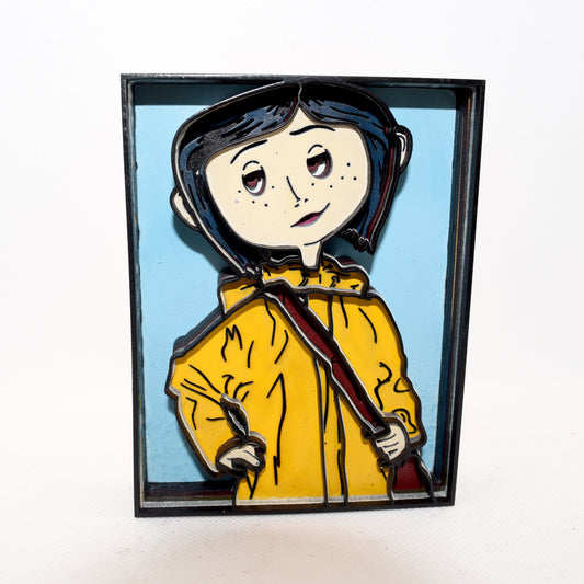 3-D Layered Coraline Wooden Art