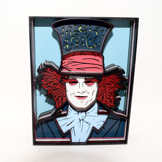 3-D Layered Mad Hatter Wooden Art