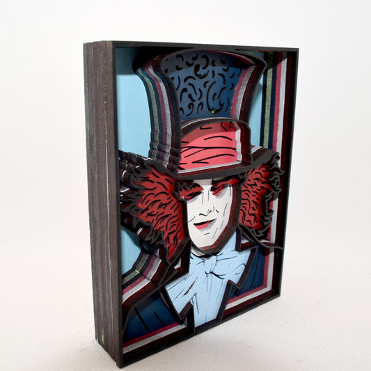 3-D Layered Mad Hatter Wooden Art