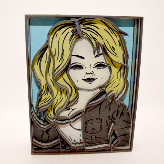 3-D Layered Tiffany (Bride of Chucky) Wooden Art