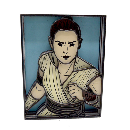 3-D Layered Rey Skywalker Wooden Art