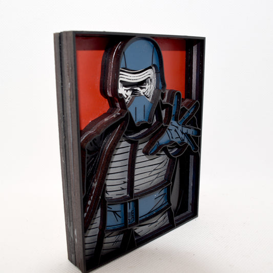 3-D Layered Kylo Ren Wooden Art