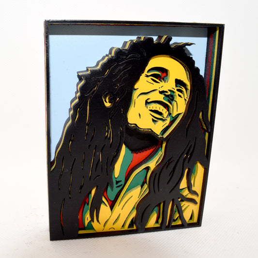 3-D Layered Bob Marley Wooden Art