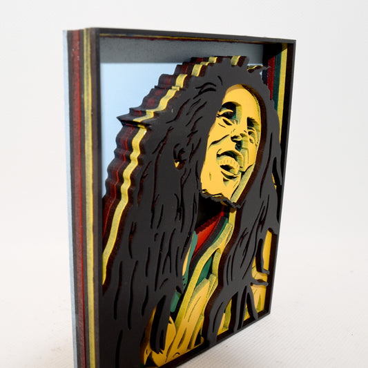 3-D Layered Bob Marley Wooden Art