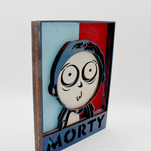 3-D Layered Morty (Rick and Morty) Wooden Art