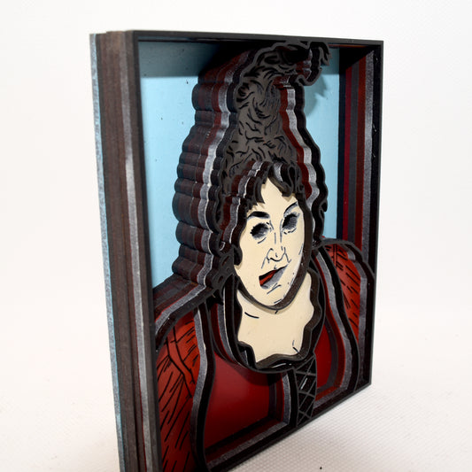 3-D Layered Mary Sanderson (Hocus Pocus) Wooden Art