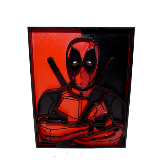 3-D Layered Deadpool Wooden Art