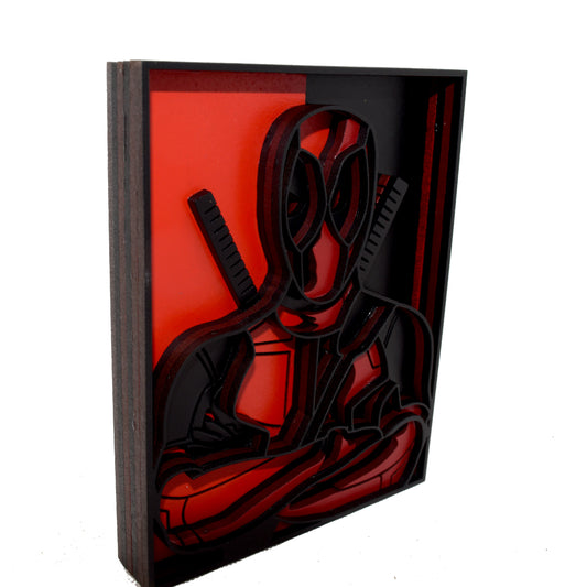 3-D Layered Deadpool Wooden Art