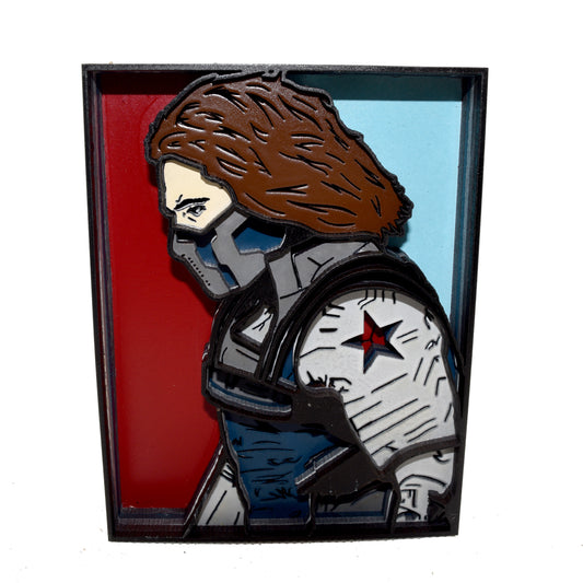 3-D Layered Winter Soldier Wooden Art