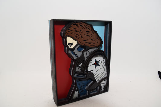 3-D Layered Winter Soldier Wooden Art