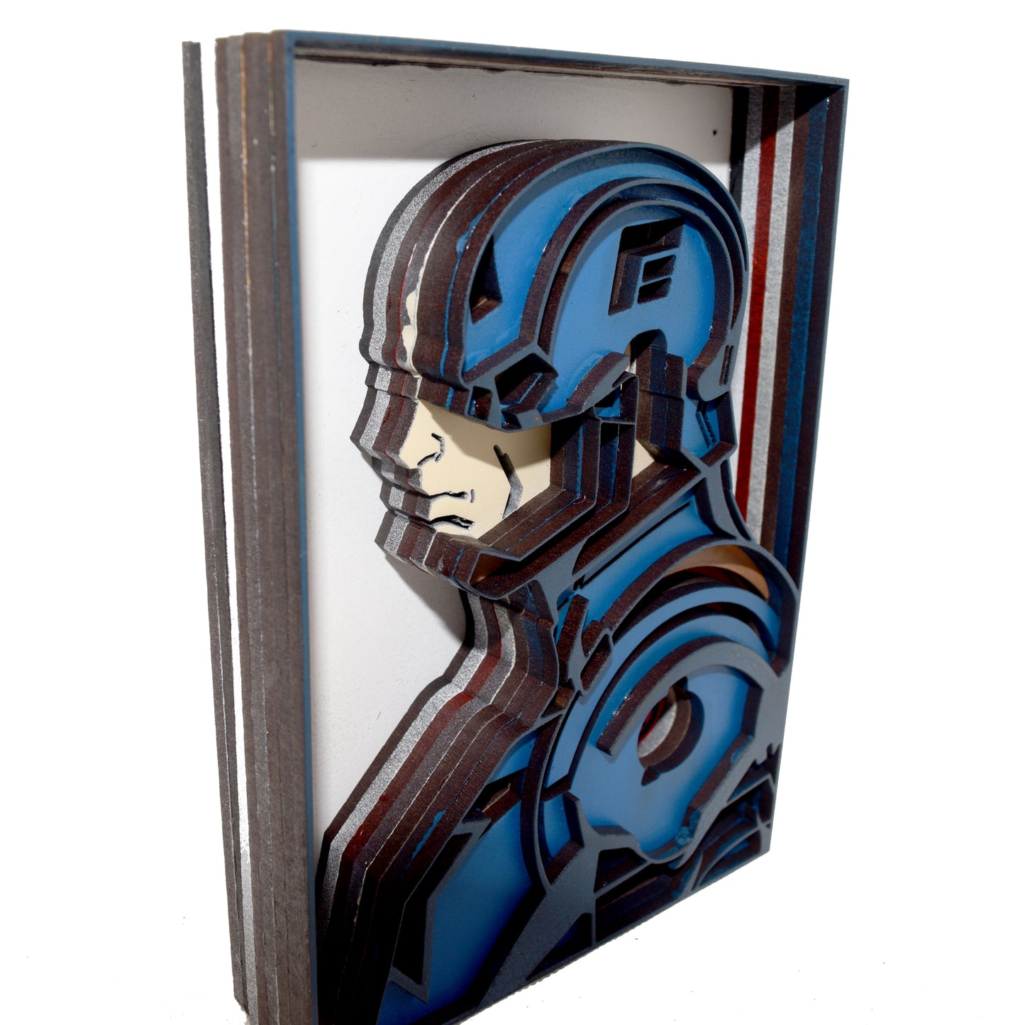 3-D Layered Captain America Wooden Art