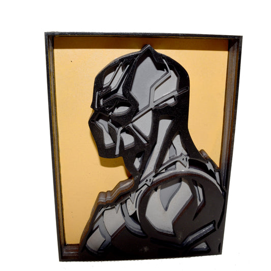 3-D Layered Black Panther Wooden Art