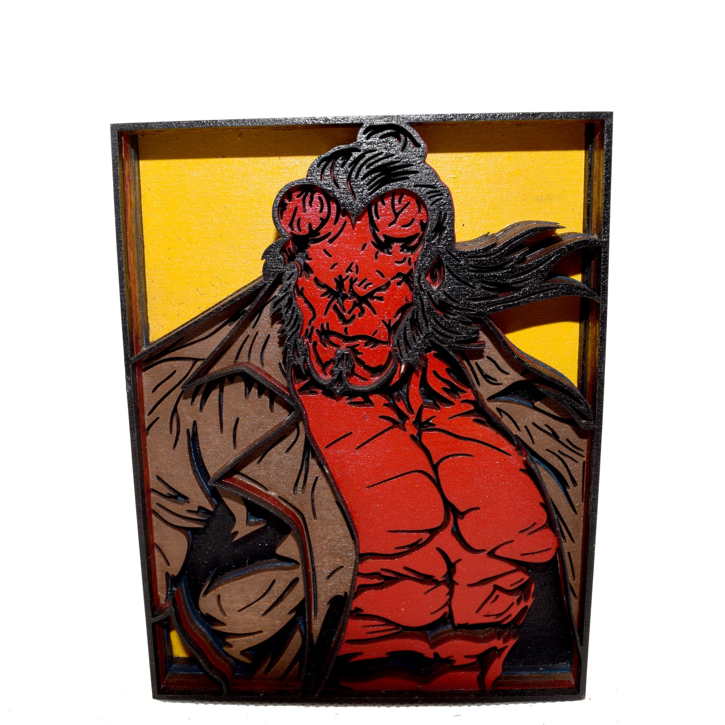 3-D Layered Hellboy Wooden Art