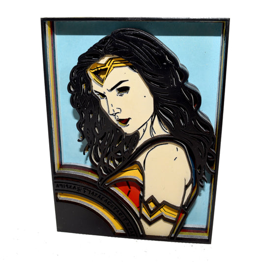 3-D Layered Wonder Woman Wooden Art