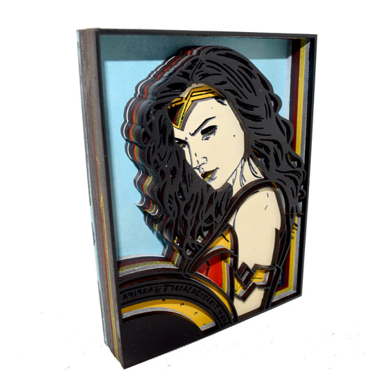 3-D Layered Wonder Woman Wooden Art