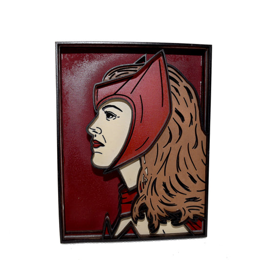 3-D Layered Scarlett Witch Wooden Art