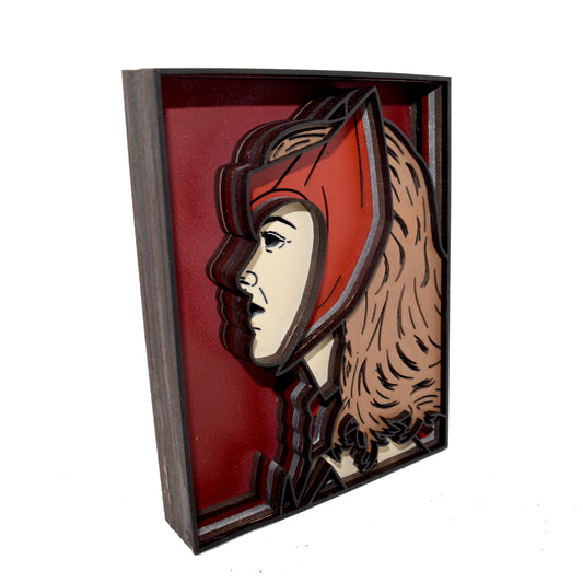 3-D Layered Scarlett Witch Wooden Art