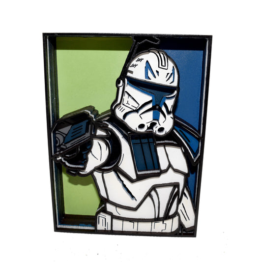 3-D Layered Captain Rex Wooden Art