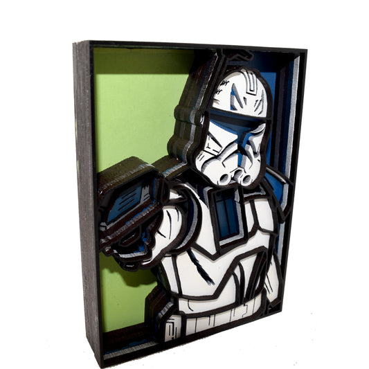 3-D Layered Captain Rex Wooden Art