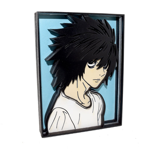 3-D Layered L. Lawliet Wooden Art