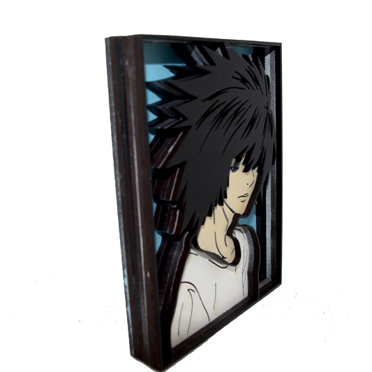 3-D Layered L. Lawliet Wooden Art