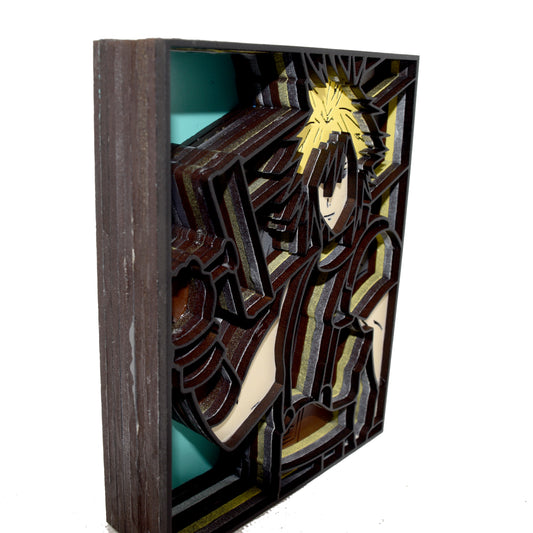 3-D Layered Cloud Strife Wooden Art