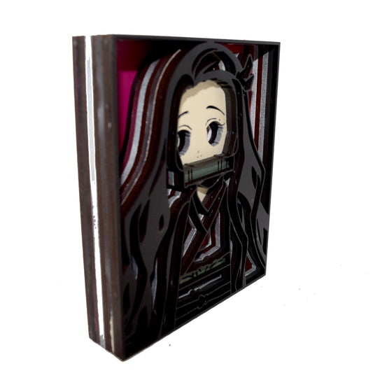 3-D Layered Nezuko Wooden Art