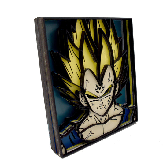 3-D Layered Majin Vegeta Wooden Art