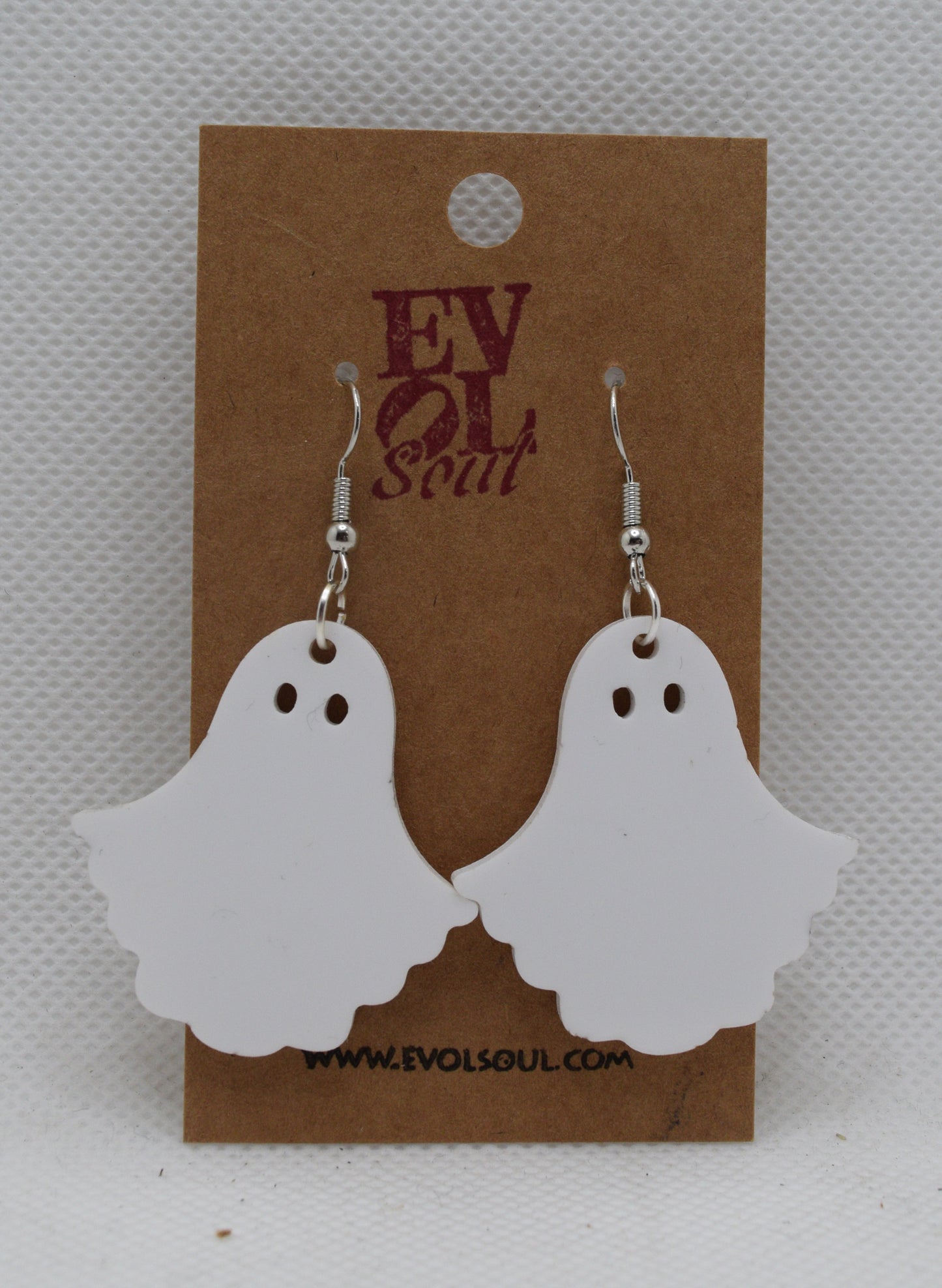 White Acrylic Ghost Dangle Earrings